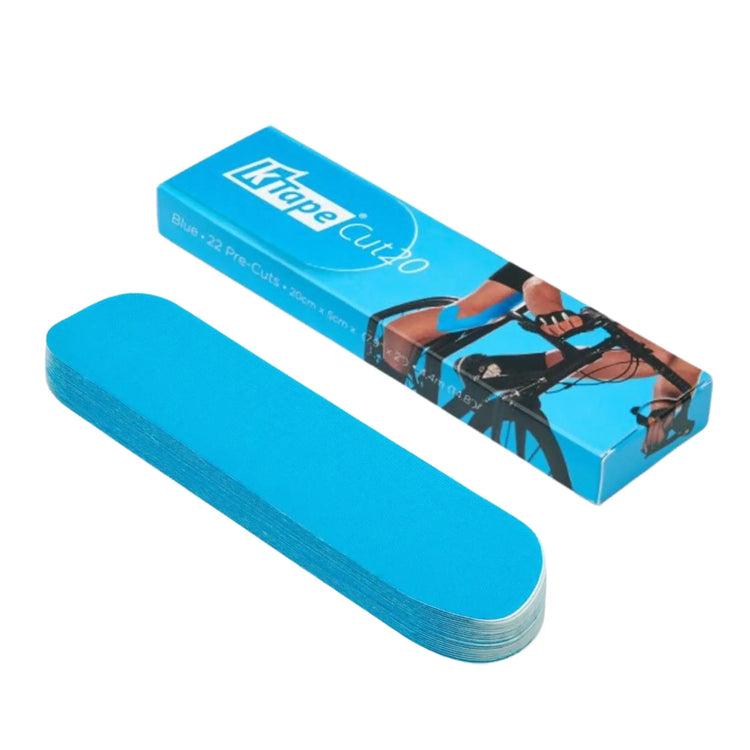 22 Bandes taping prédécoupées - 20 cm - K-Tape Cut K-Tape  Bleu-Clair