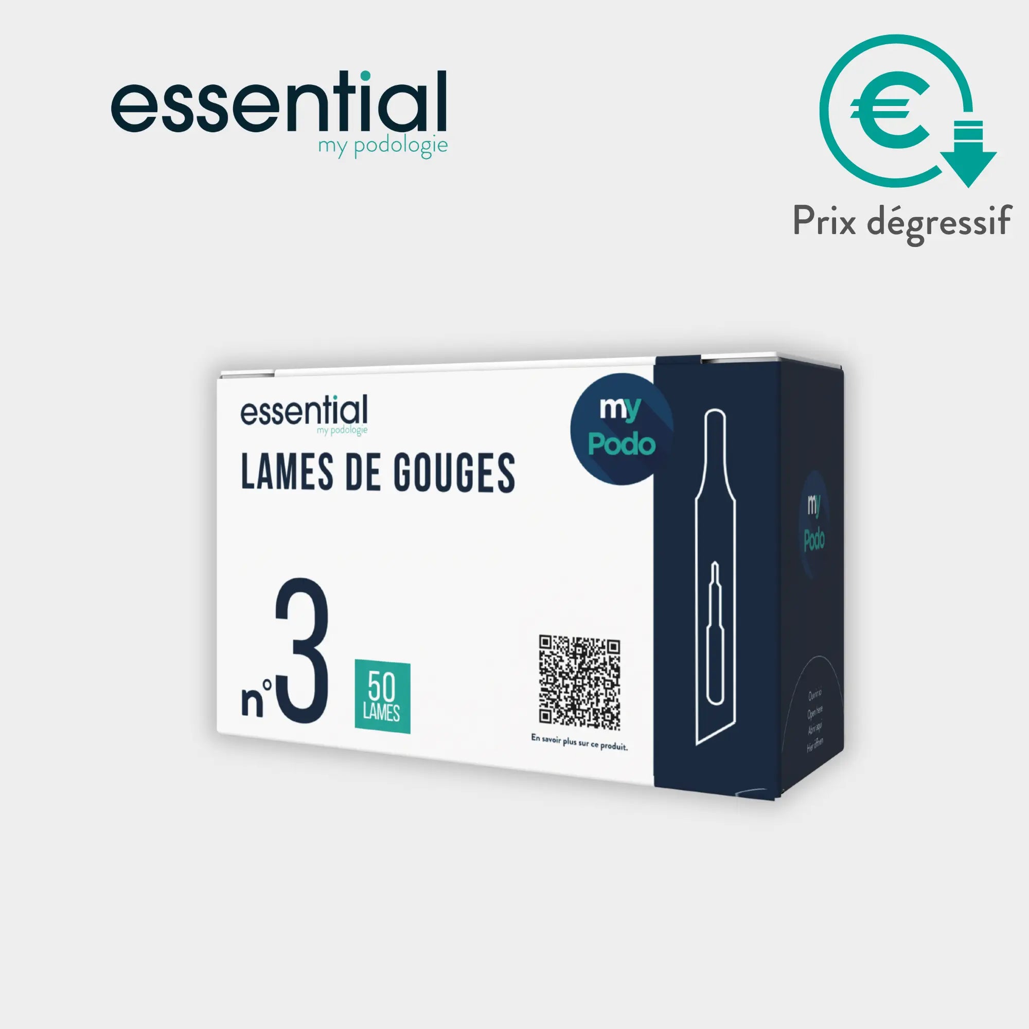 50 sterile gouge blades - Essential by My Podologie Essential 
