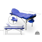 Opklapbare aluminium massagetafel 186 x 66 cm met verstelbare rugleuning - 7 kleuren
