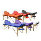 Opklapbare houten massagetafel 186 x 66 cm met verstelbare rugleuning - 6 kleuren