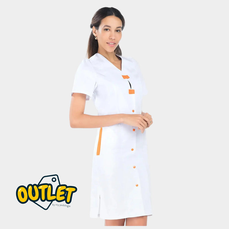 Blouse femme - Taille XL - My Blouse // Fin de série My Podologie  Delphine - blanc/clémentine