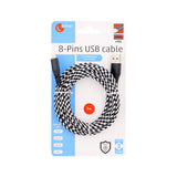 Lightning naar USB kabel voor iPhone / iPad / iPod textiel - 2 verschillende maten