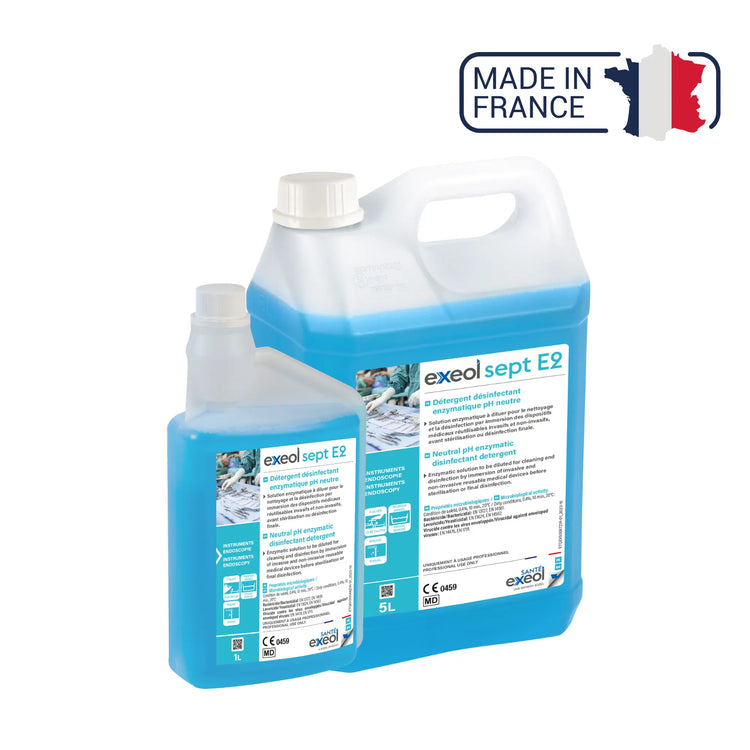 Détergent désinfectant enzymatique pH neutre - Exeol Sept E2- Sodel Exeol 