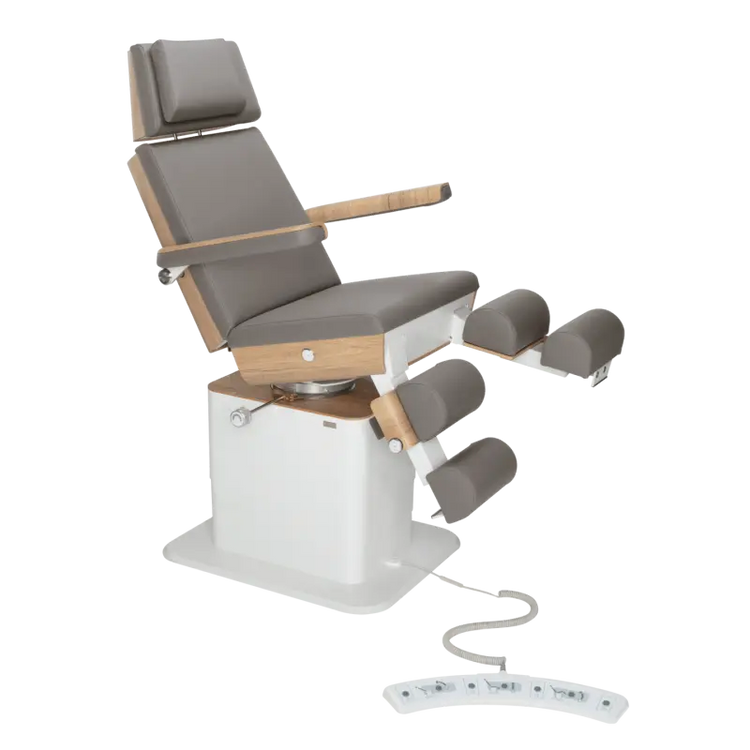 Fauteuil de pédicurie - MOON - Relevage électrique - Filaire - Ruck My Podologie  Pierre-3-moteurs-2-Chêne