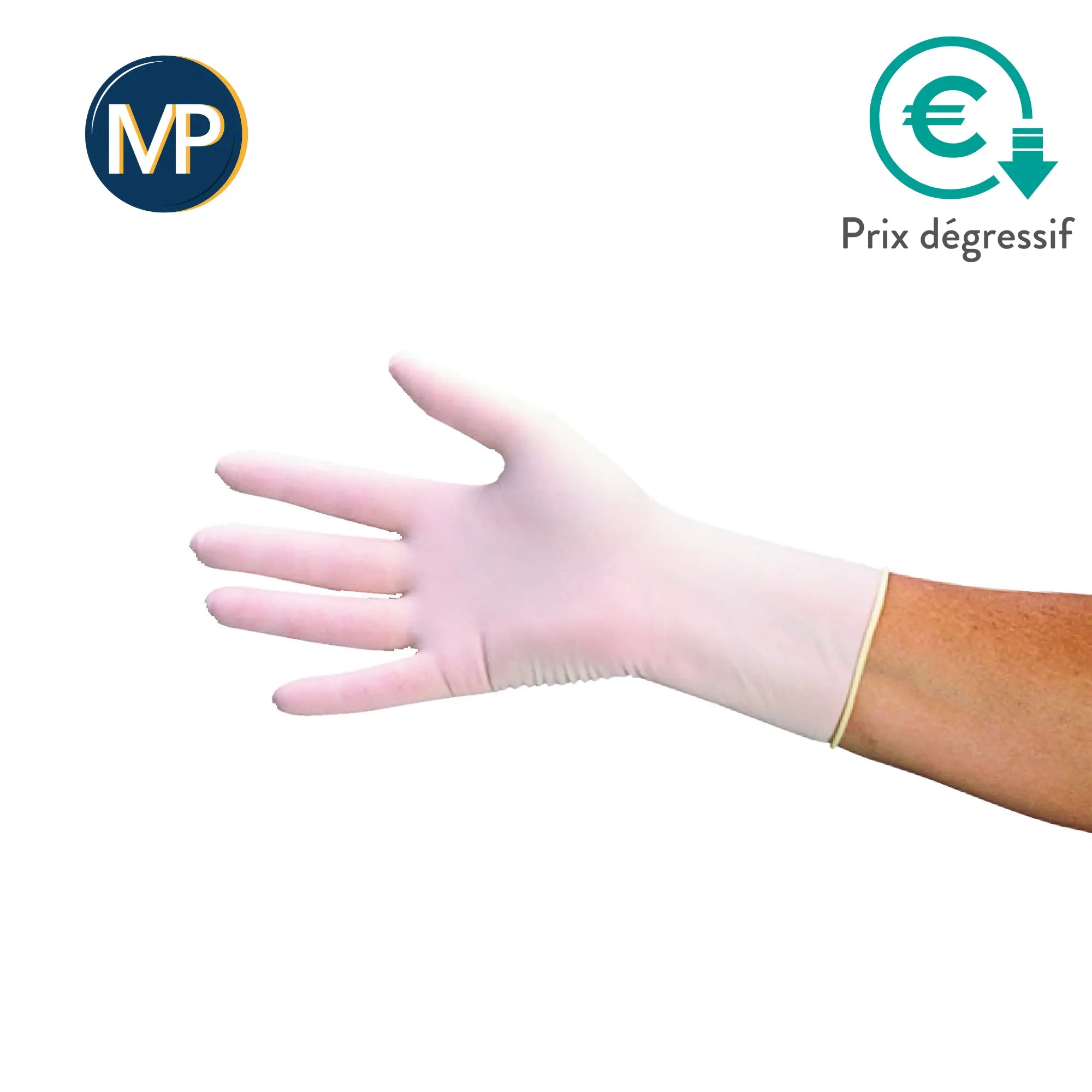 Gants d'examen - Latex - Pré-poudrés - Ambidextres - Boite de 100 - My Podologie - My Podologie