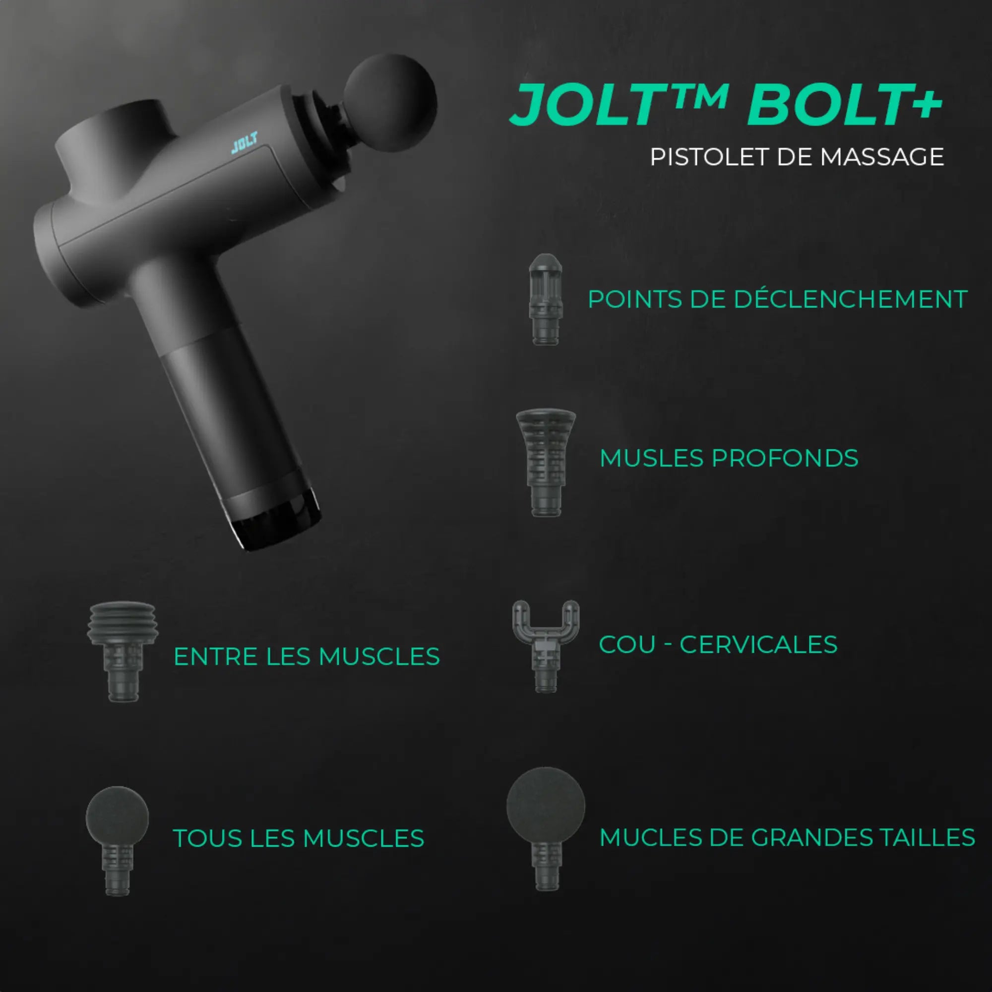 Jolt Bolt+ Pistolet de massage - Jolt - My Médical