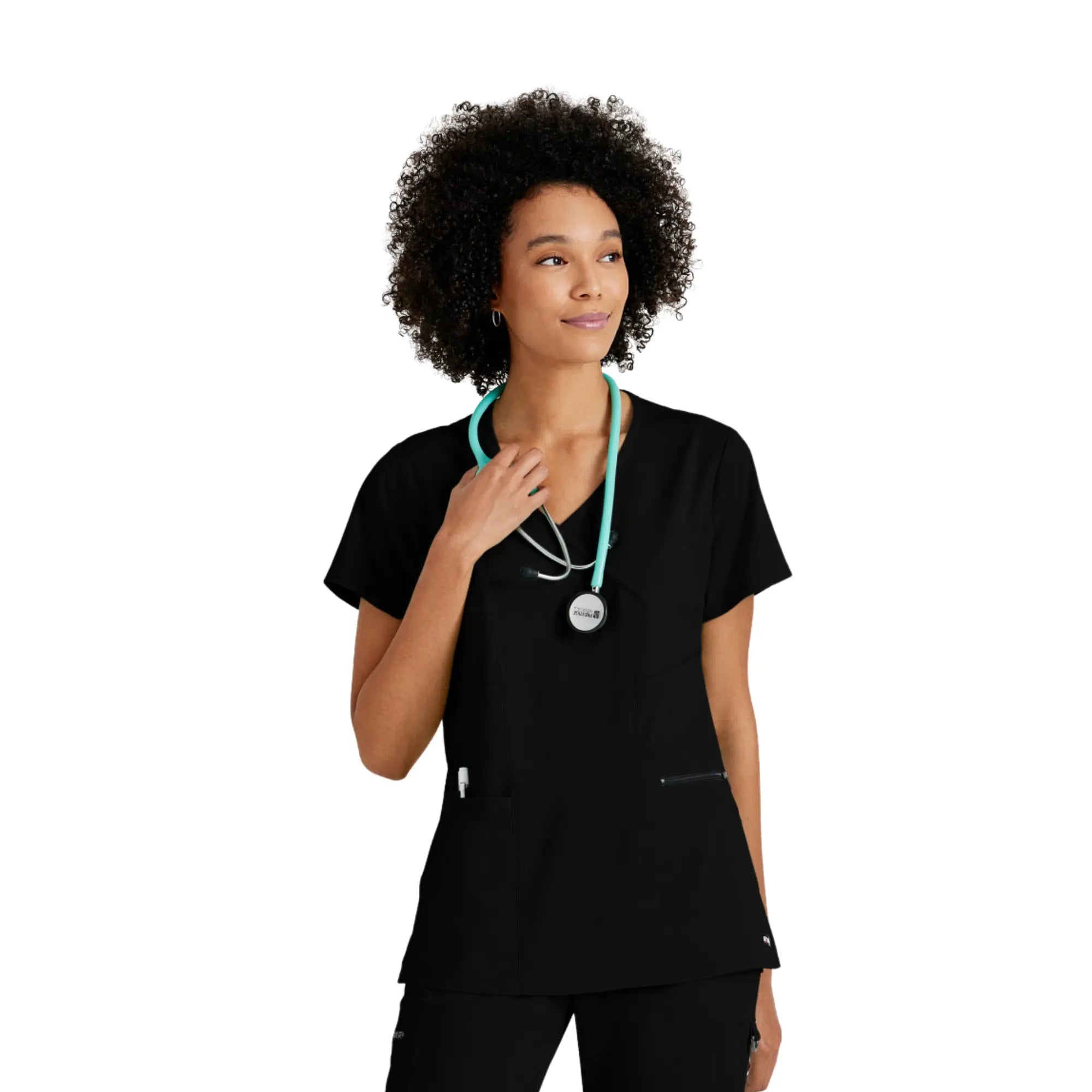 Kim - Tunique col V croisé - Femme - Grey’s Anatomy Stretch Grey’s Anatomy  Noir / XL