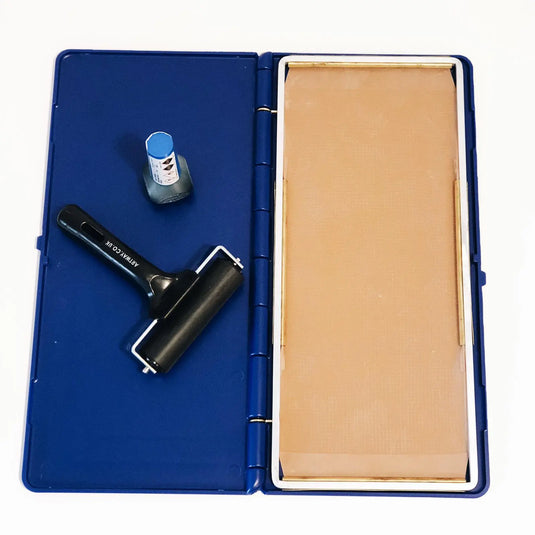 Kit voor het maken van afdrukken - 1 podografie + 1 blauwe inkt + 1 inktroller + 50 My Podologie onderzoeksbladen 