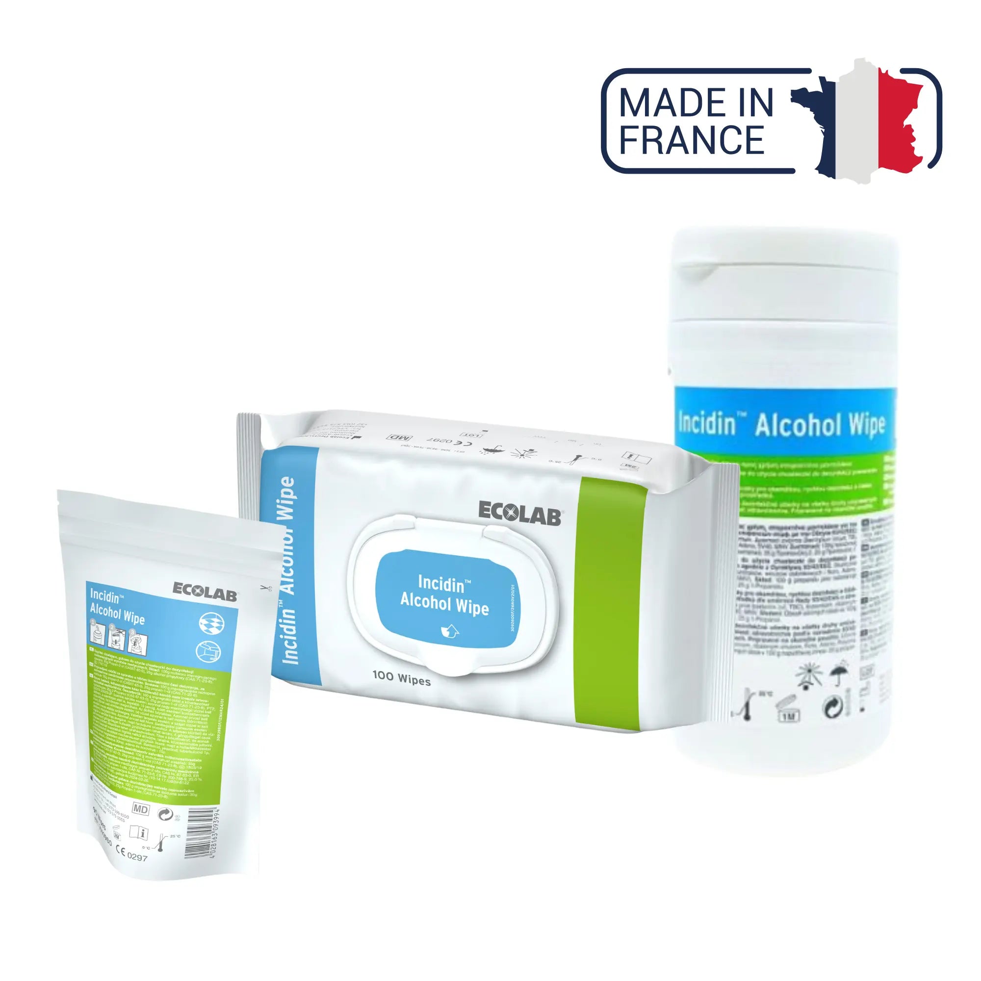 Lingettes Désinfectantes Incidin Alcohol Wipes - 3 contenances - Ecolab by Anios Anios 