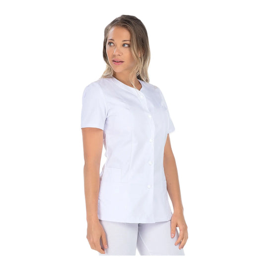 Lucile - Tuniek - Korte mouwen - Dames - 70 cm My Blouse  Sergé-White-B0-T4-XL