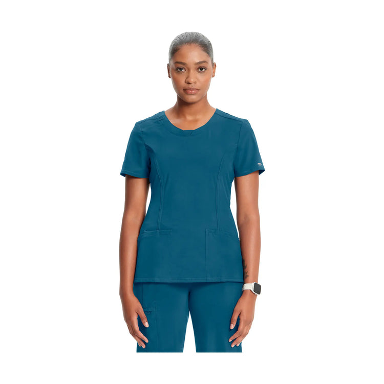 Lyon - Tunique à col rond - Femme - Cherokee Cherokee Medical Uniforms  Bleu-Caraïbes-3XL