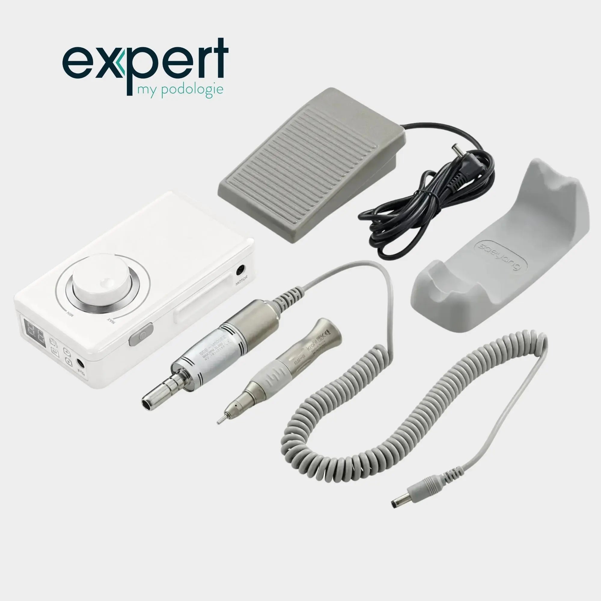 Micromoteur portable PODO38S - Blanc - 30 000 tr/min - Avec pièce à main démontable Expert 