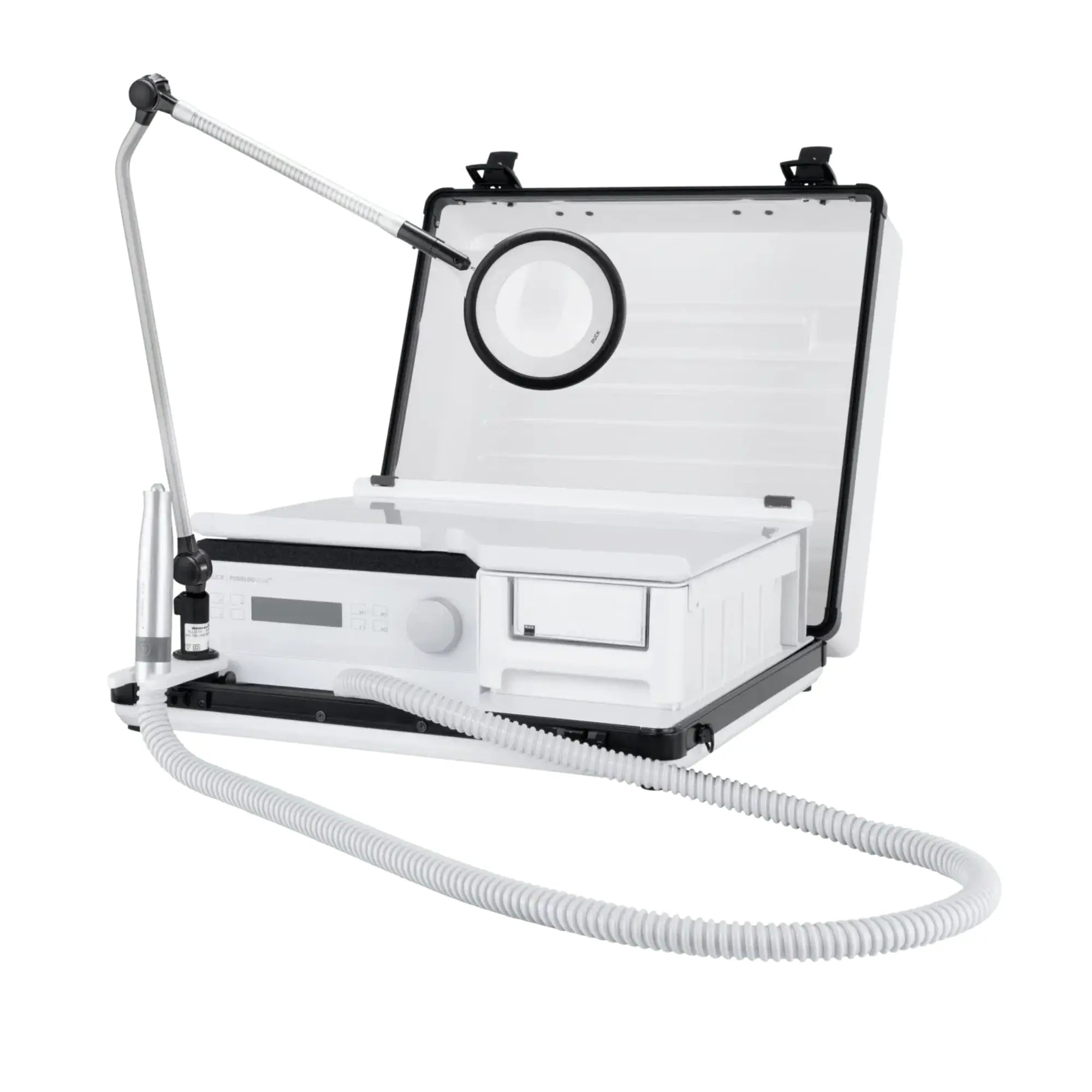 Pack - Étui rigide + Micromoteur Podolog Nova 3s + Lampe Loupe Ruck  Lampe-Loupe-Noire