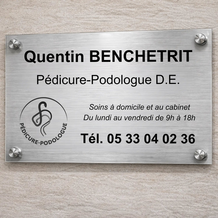 Plaque professionnelle Pédicure-Podologue personnalisable My Podologie 