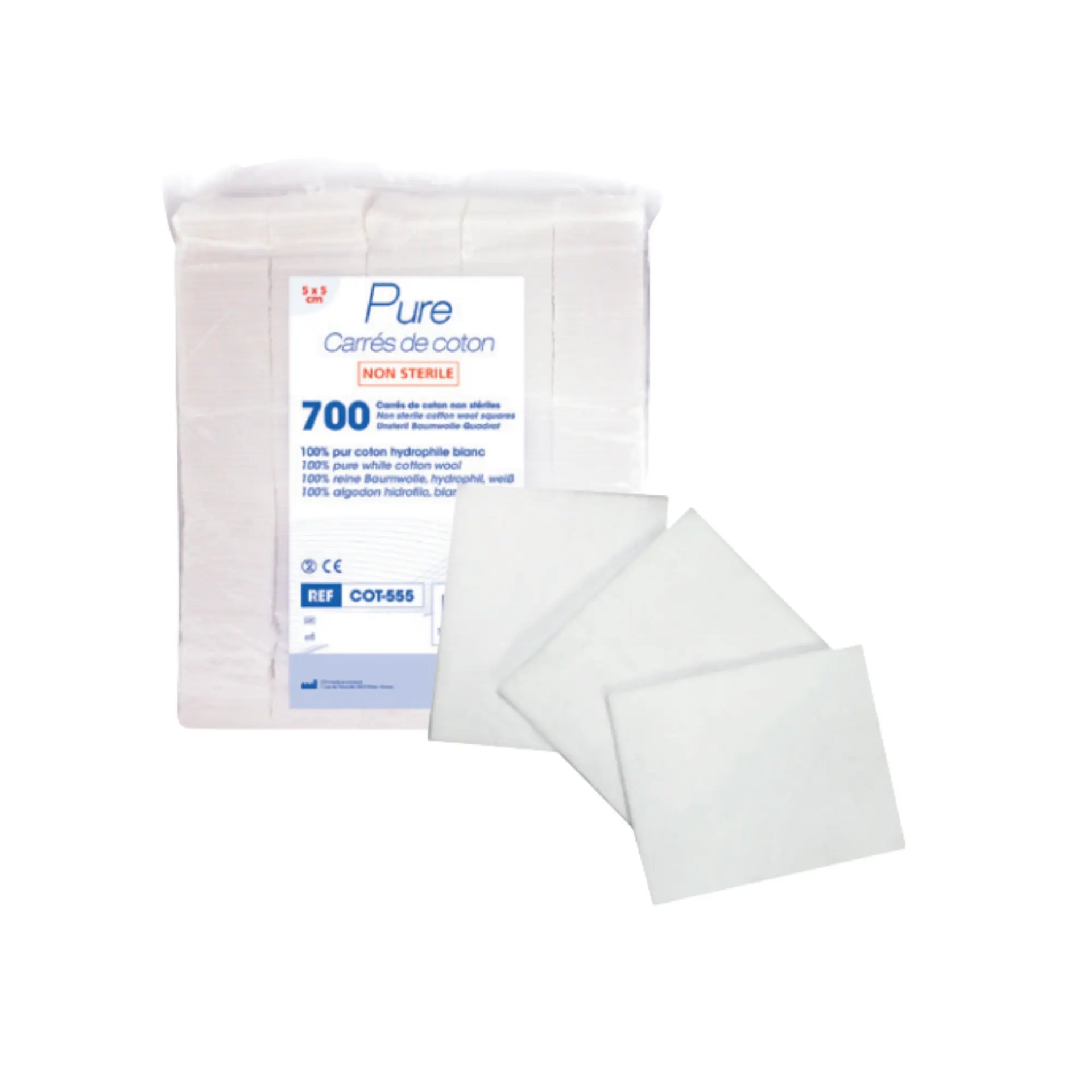 Bag of 700 cotton squares - 5 x 5 cm 