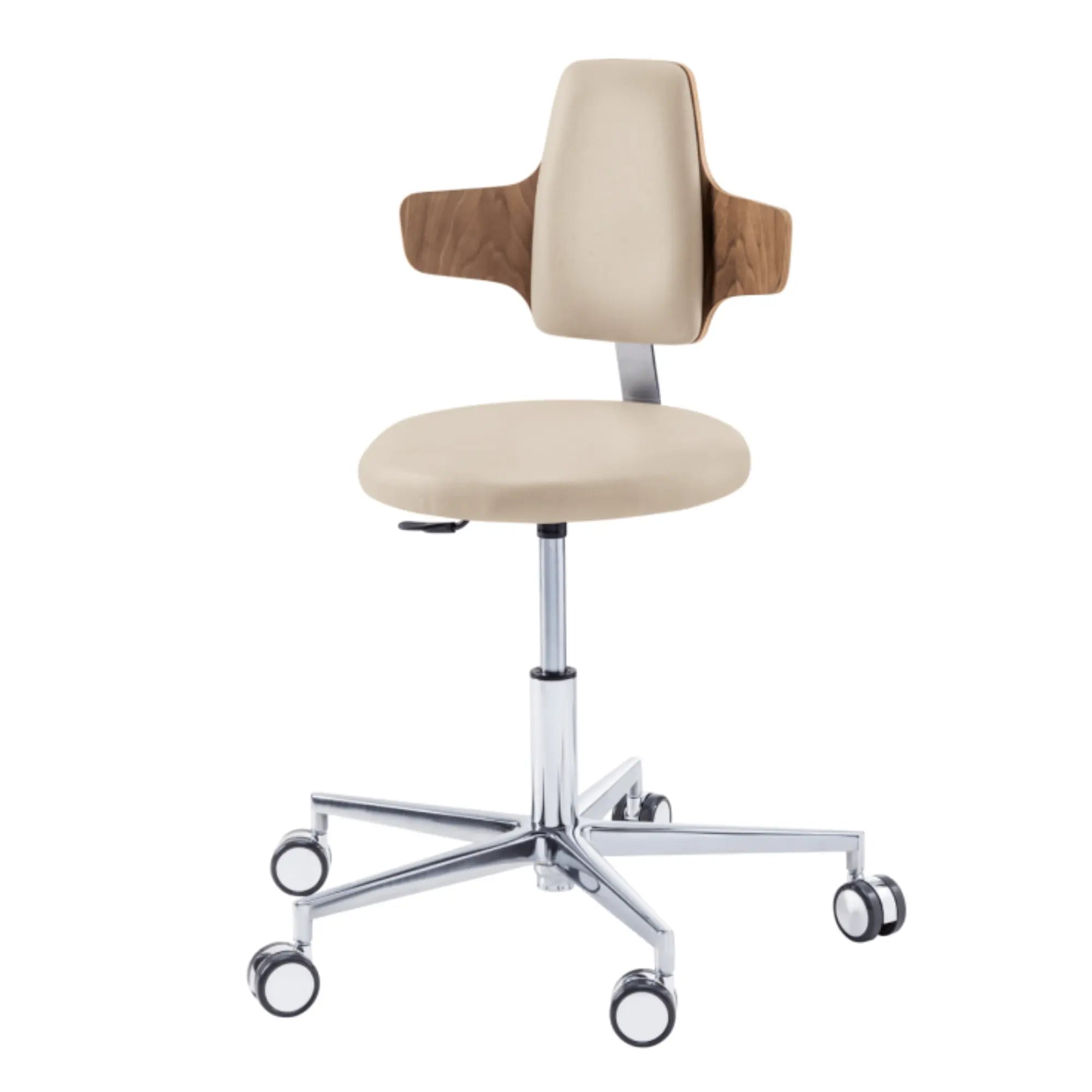 Siège praticien - ROUND - Ruck - Ressort à Gaz Long Ruck  Naturel-Dossier-Napoléon-CPL-Noyer