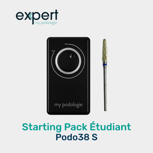 Starting pack étudiant "soins à domiciles" - 1 micromoteur Podo38S noir + 1 fraise à ongle carbure de tungstène Expert 